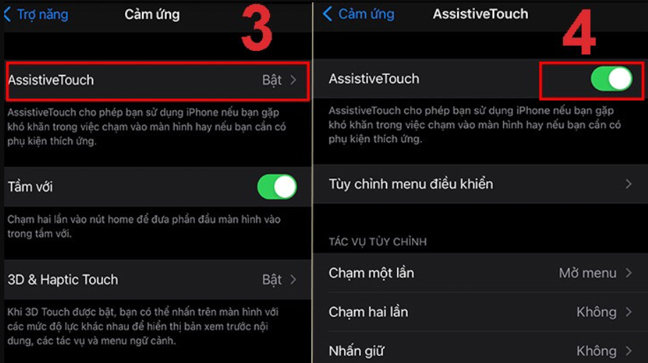 Chụp màn hình điện thoại iPhone với nút Home ảo 2