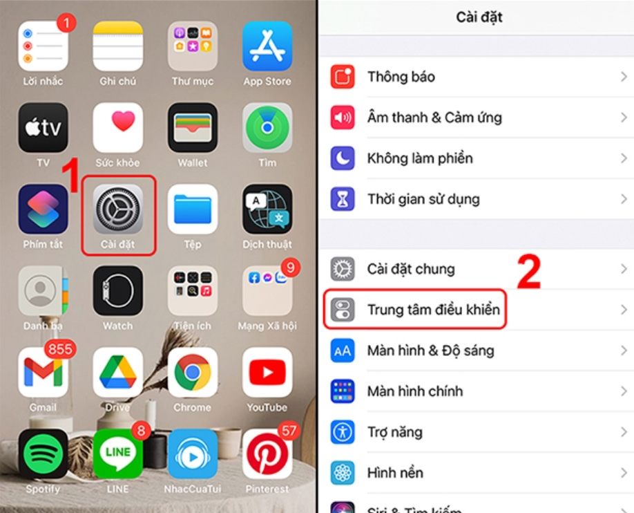 Ghi màn hình để quay phim, chụp ảnh trên màn hình iPhone  1