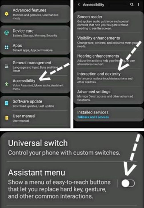 Chụp màn hình điện thoại Android bằng Assistant Menu