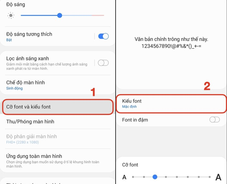 Hướng dẫn cách đổi phông chữ trên điện thoại Samsung 2