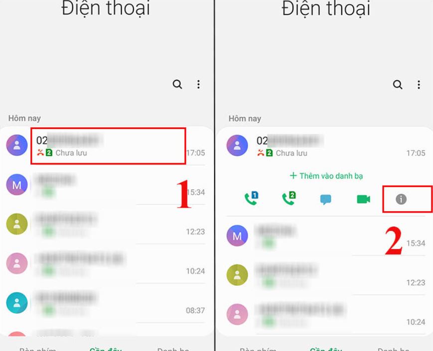 Chặn SĐT trong lịch sử cuộc gọi 2