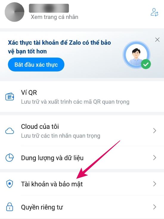 Cách thay đổi thông tin xác thực Zalo bảo mật tài khoản