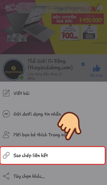 Hướng dẫn sao chép đường link bài viết, trang cá nhân trên Facebook