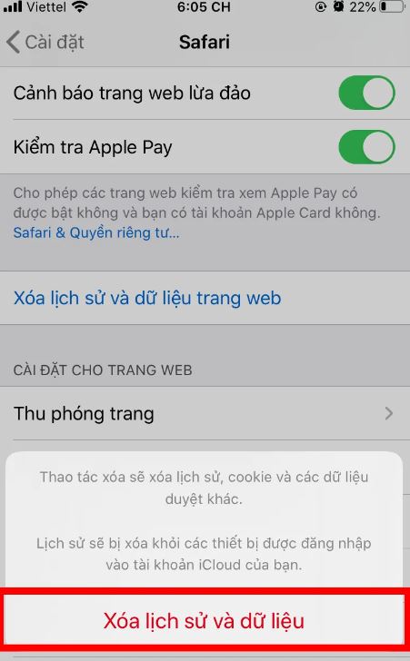 Cách xóa lịch sử duyệt web trên điện thoại iPhone, Android