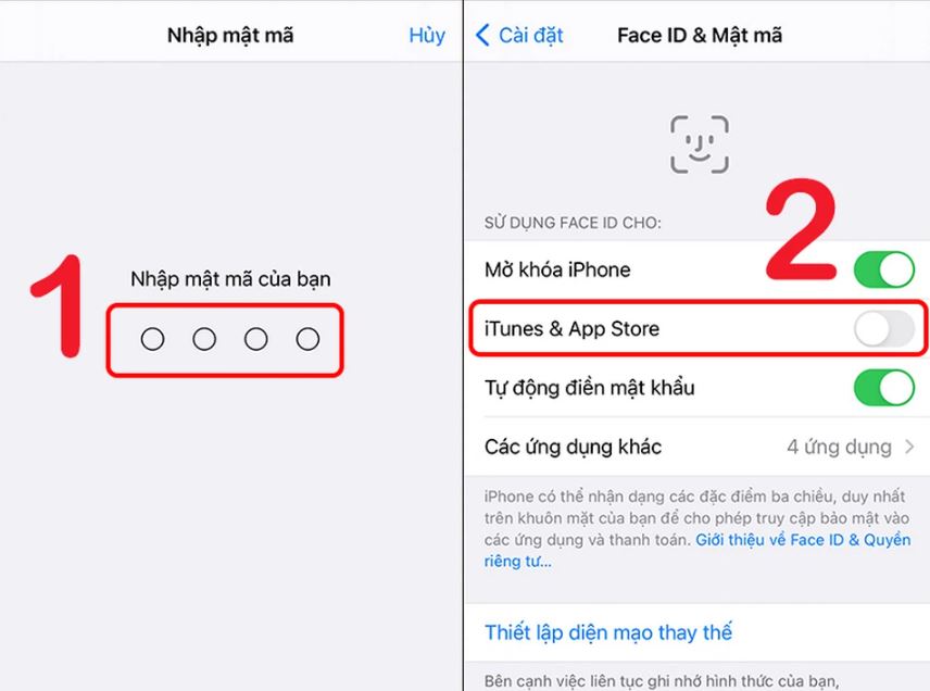 Hướng dẫn tắt mật khẩu khi tải ứng dụng trên iPhone