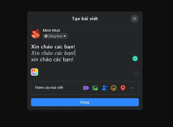 Hướng dẫn cách viết chữ in đậm trên Facebook đẹp, đơn giản