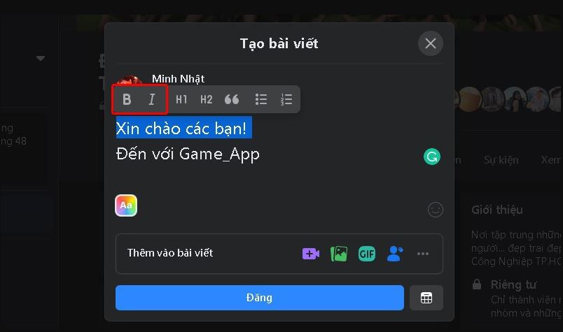 Hướng dẫn cách viết chữ in đậm trên Facebook đẹp, đơn giản