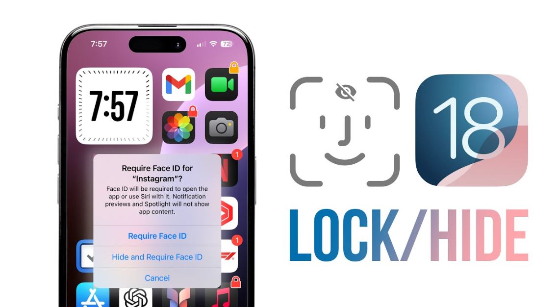 Khóa ứng dụng trên iOS 18 với FaceID nâng cao bảo mật