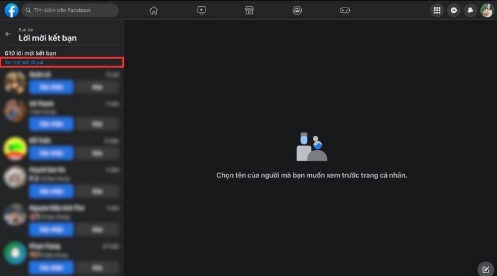 Chi tiết cách xem lại lời mời kết bạn đã gửi trên Facebook