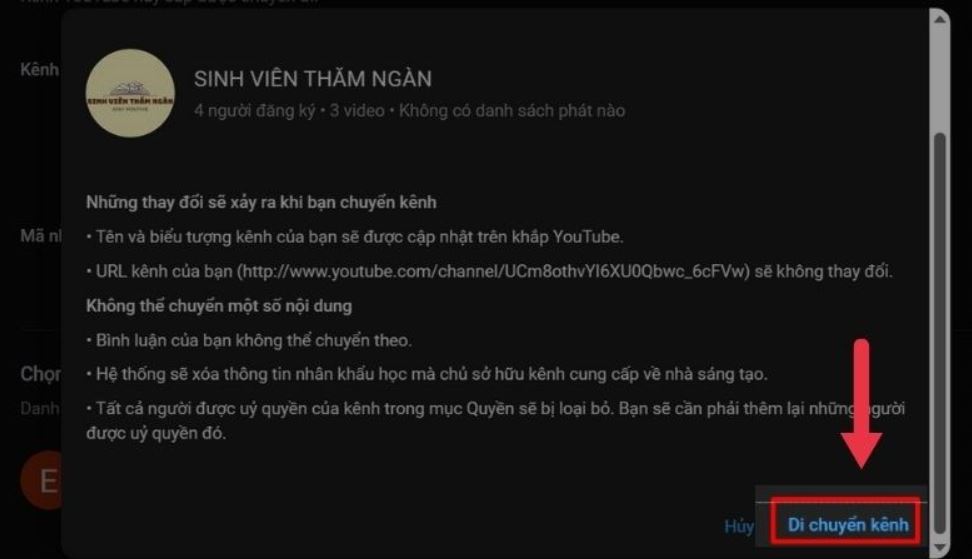 Chi tiết cách chuyển kênh YouTube sang Gmail khác